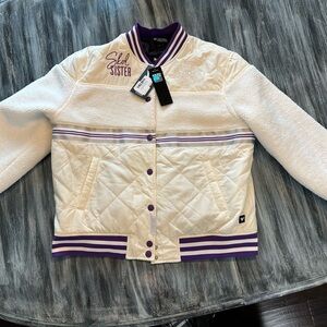 NFL Women's Varsity Jacket in White and Purple